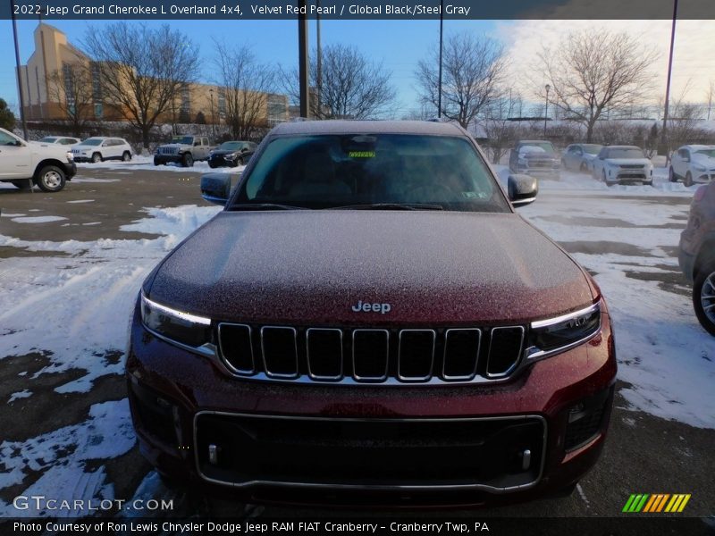 Velvet Red Pearl / Global Black/Steel Gray 2022 Jeep Grand Cherokee L Overland 4x4