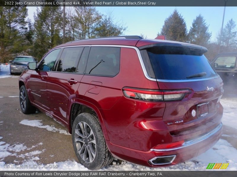 Velvet Red Pearl / Global Black/Steel Gray 2022 Jeep Grand Cherokee L Overland 4x4