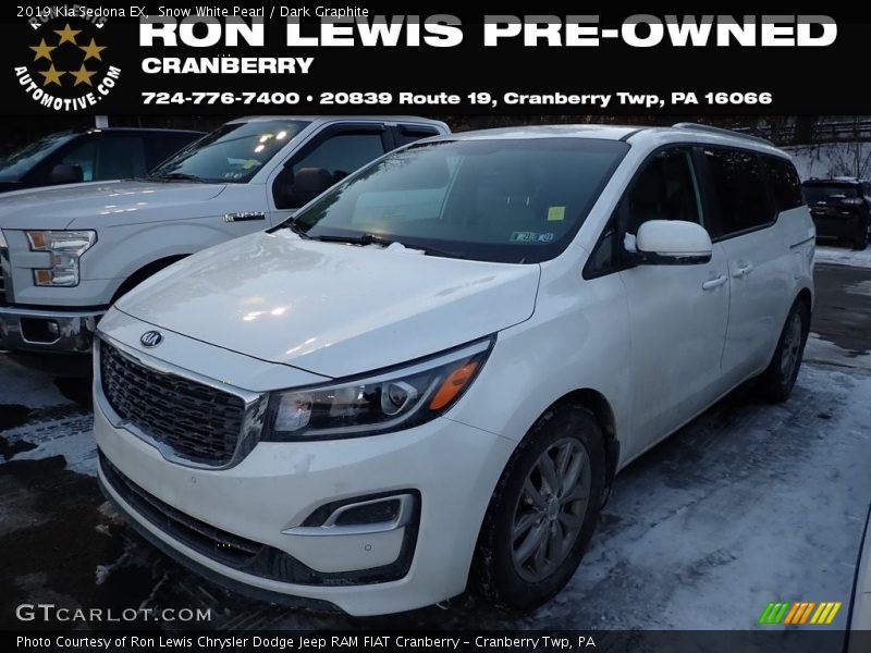 Snow White Pearl / Dark Graphite 2019 Kia Sedona EX