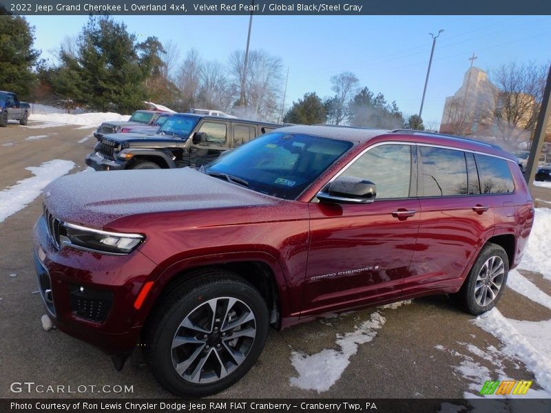Velvet Red Pearl / Global Black/Steel Gray 2022 Jeep Grand Cherokee L Overland 4x4