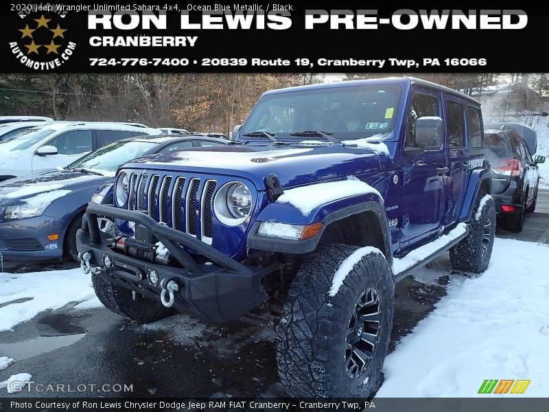 Ocean Blue Metallic / Black 2020 Jeep Wrangler Unlimited Sahara 4x4