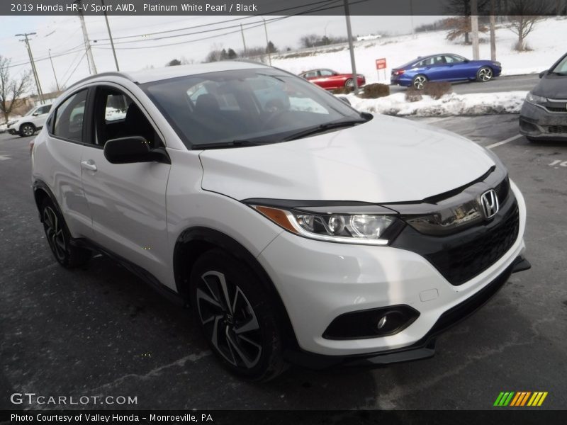 Platinum White Pearl / Black 2019 Honda HR-V Sport AWD