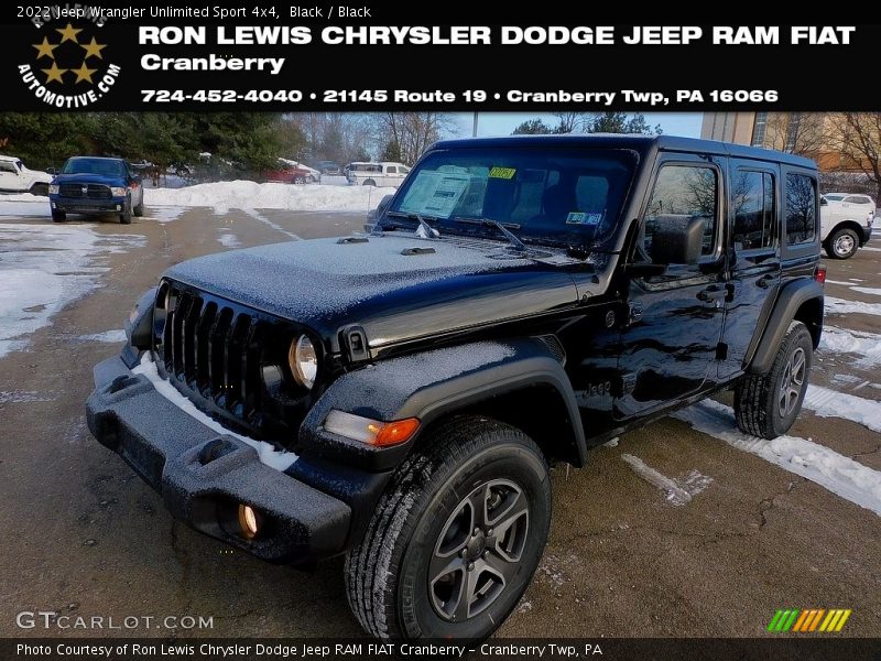 Black / Black 2022 Jeep Wrangler Unlimited Sport 4x4