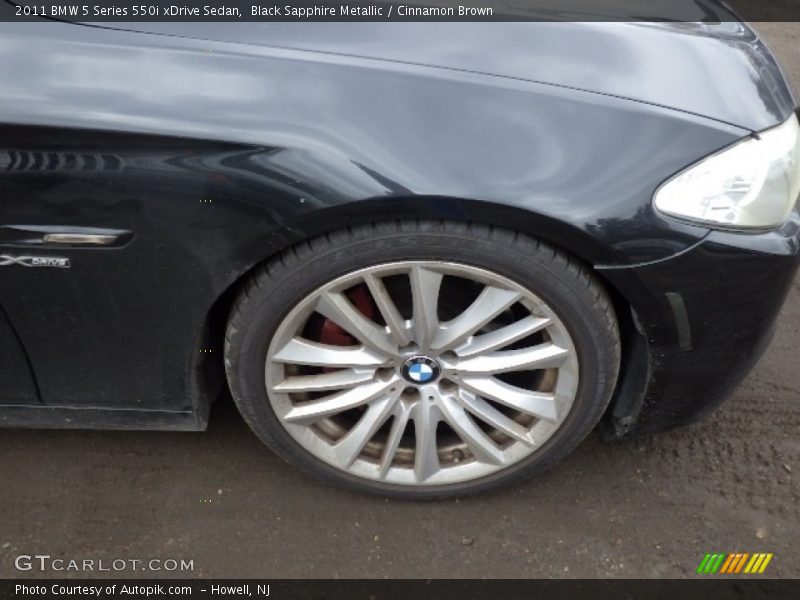 Black Sapphire Metallic / Cinnamon Brown 2011 BMW 5 Series 550i xDrive Sedan