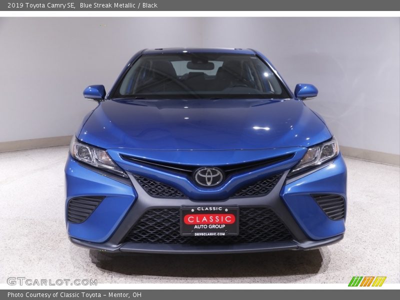 Blue Streak Metallic / Black 2019 Toyota Camry SE