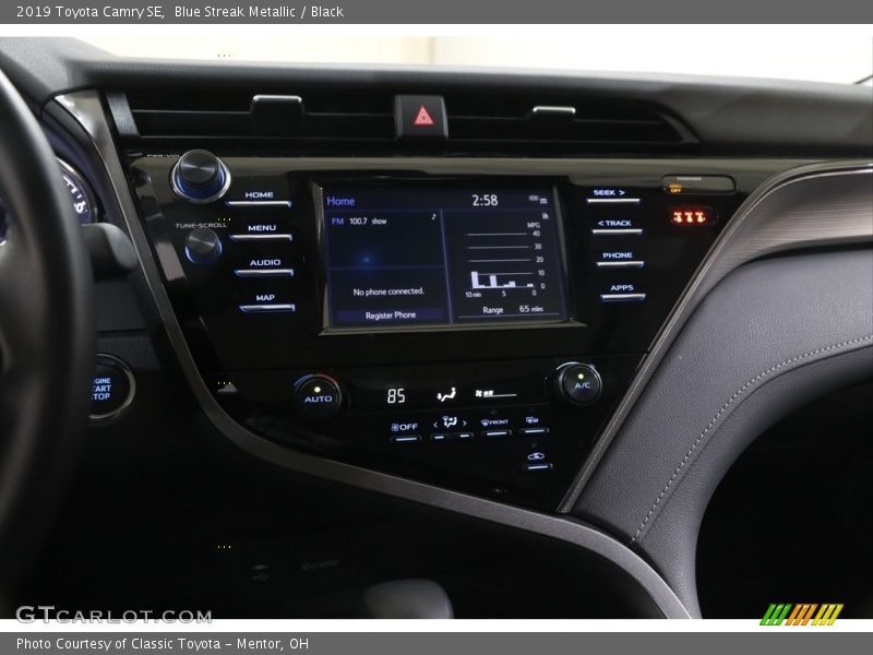 Blue Streak Metallic / Black 2019 Toyota Camry SE
