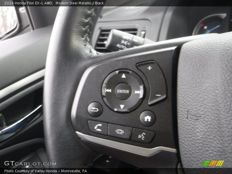 Modern Steel Metallic / Black 2019 Honda Pilot EX-L AWD
