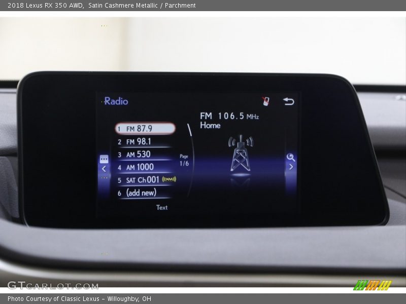 Satin Cashmere Metallic / Parchment 2018 Lexus RX 350 AWD