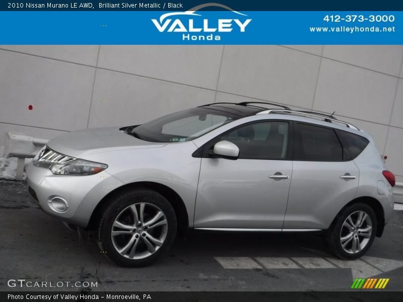 Brilliant Silver Metallic / Black 2010 Nissan Murano LE AWD