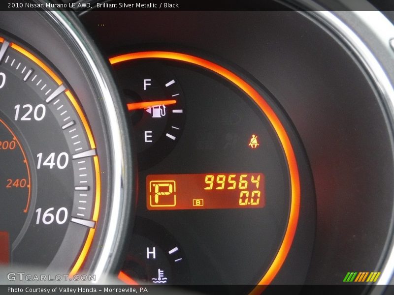 Brilliant Silver Metallic / Black 2010 Nissan Murano LE AWD