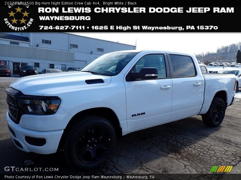 Bright White / Black 2022 Ram 1500 Big Horn Night Edition Crew Cab 4x4