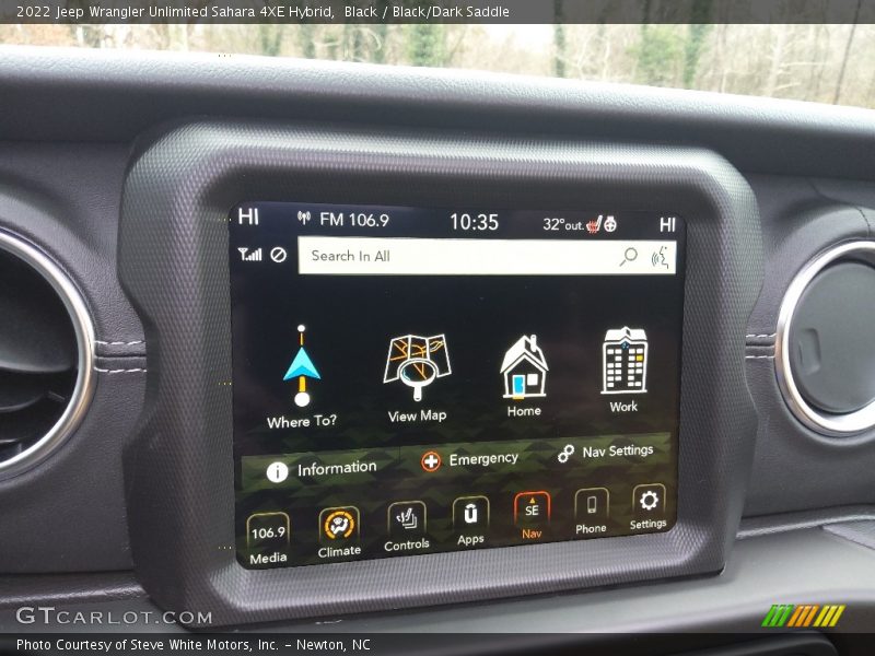 Controls of 2022 Wrangler Unlimited Sahara 4XE Hybrid