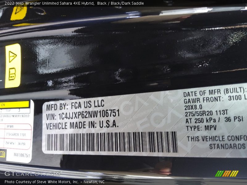 Black / Black/Dark Saddle 2022 Jeep Wrangler Unlimited Sahara 4XE Hybrid