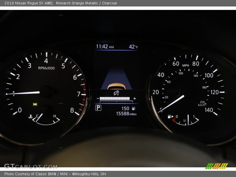 Monarch Orange Metallic / Charcoal 2019 Nissan Rogue SV AWD