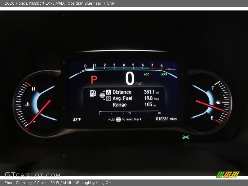 Obsidian Blue Pearl / Gray 2020 Honda Passport EX-L AWD
