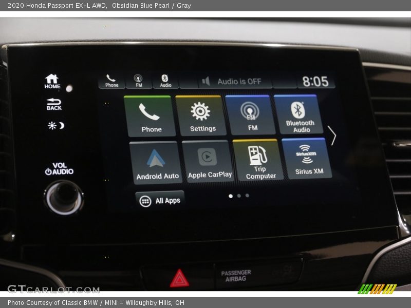 Obsidian Blue Pearl / Gray 2020 Honda Passport EX-L AWD