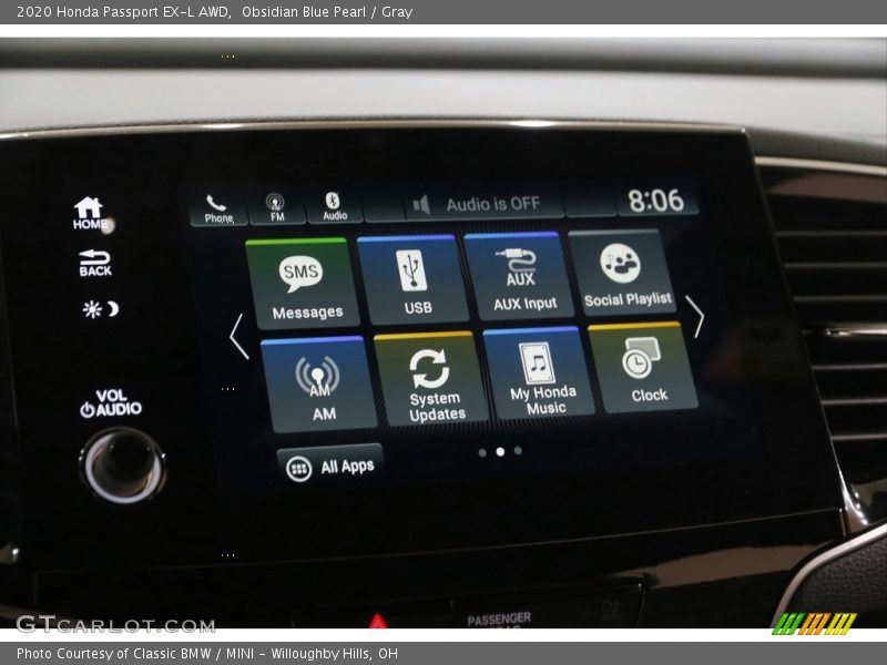 Obsidian Blue Pearl / Gray 2020 Honda Passport EX-L AWD