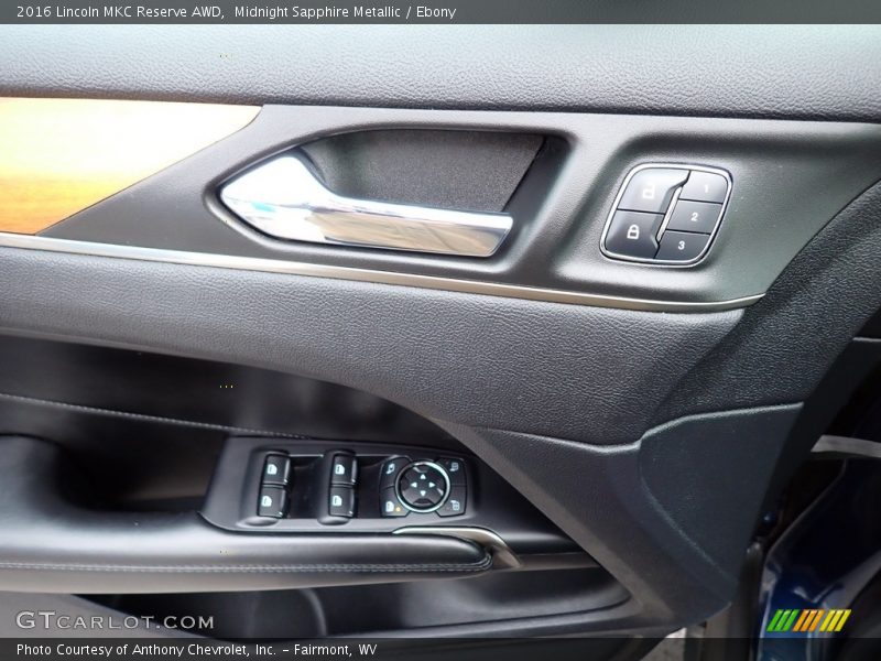 Midnight Sapphire Metallic / Ebony 2016 Lincoln MKC Reserve AWD