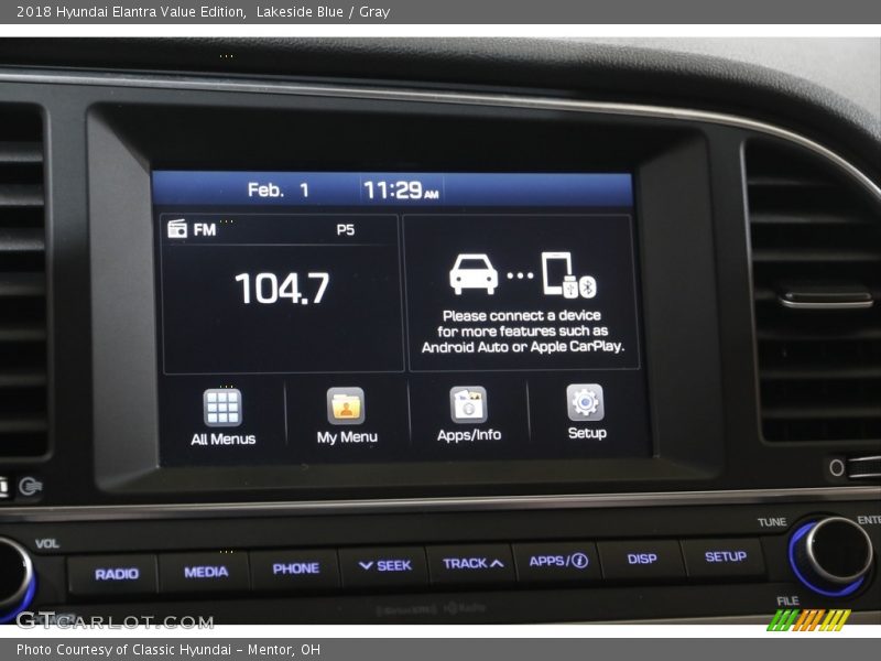 Lakeside Blue / Gray 2018 Hyundai Elantra Value Edition