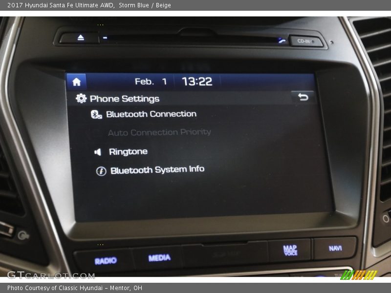 Storm Blue / Beige 2017 Hyundai Santa Fe Ultimate AWD