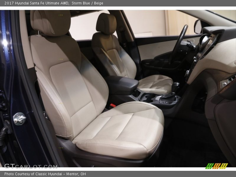Storm Blue / Beige 2017 Hyundai Santa Fe Ultimate AWD