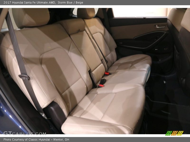 Storm Blue / Beige 2017 Hyundai Santa Fe Ultimate AWD
