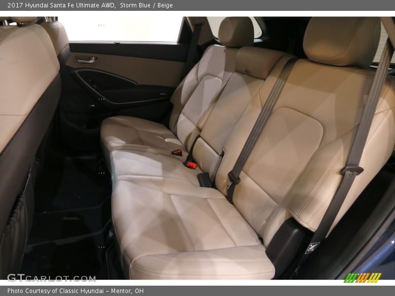 Storm Blue / Beige 2017 Hyundai Santa Fe Ultimate AWD