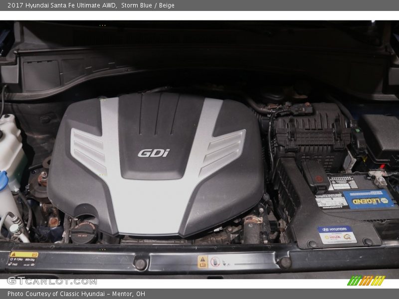Storm Blue / Beige 2017 Hyundai Santa Fe Ultimate AWD
