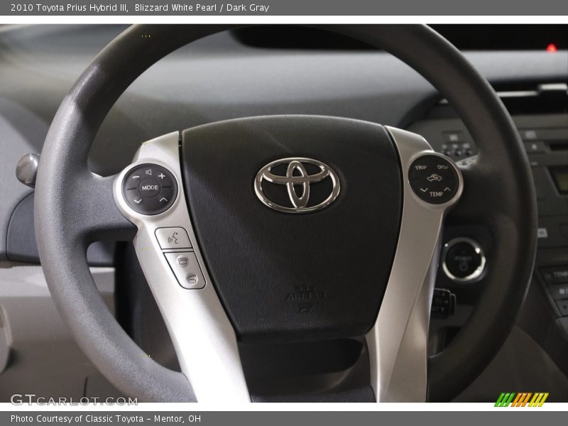 Blizzard White Pearl / Dark Gray 2010 Toyota Prius Hybrid III