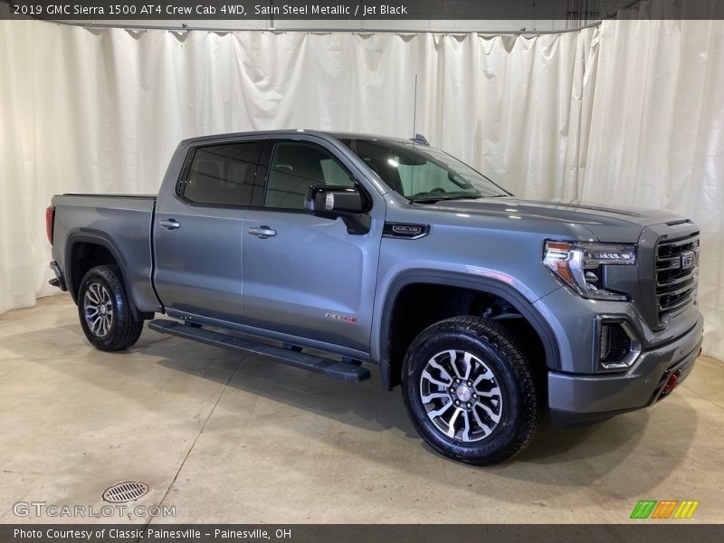 Satin Steel Metallic / Jet Black 2019 GMC Sierra 1500 AT4 Crew Cab 4WD