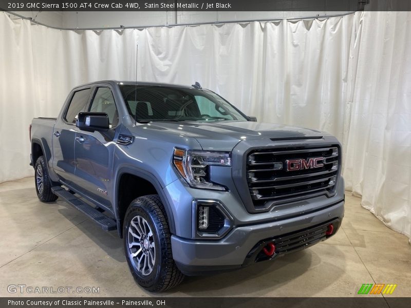 Satin Steel Metallic / Jet Black 2019 GMC Sierra 1500 AT4 Crew Cab 4WD