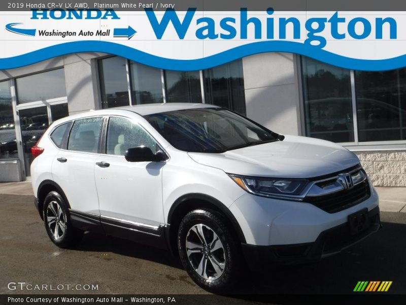 Platinum White Pearl / Ivory 2019 Honda CR-V LX AWD