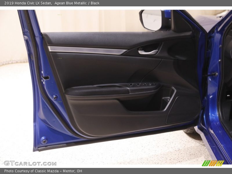 Agean Blue Metallic / Black 2019 Honda Civic LX Sedan