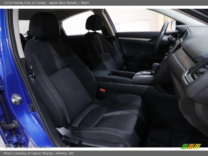 Agean Blue Metallic / Black 2019 Honda Civic LX Sedan
