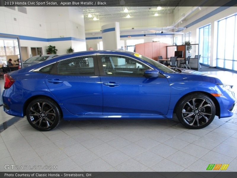 Agean Blue Metallic / Black 2019 Honda Civic Sport Sedan