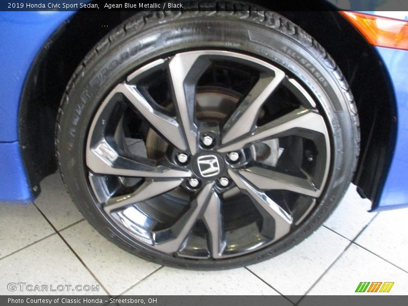 Agean Blue Metallic / Black 2019 Honda Civic Sport Sedan