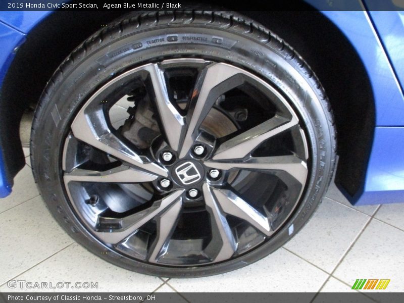 Agean Blue Metallic / Black 2019 Honda Civic Sport Sedan