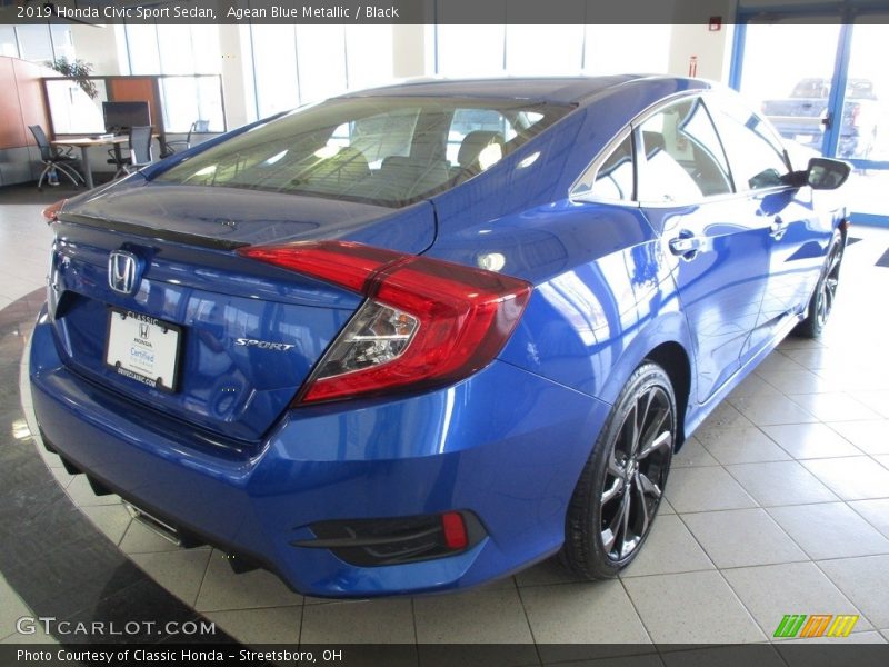 Agean Blue Metallic / Black 2019 Honda Civic Sport Sedan