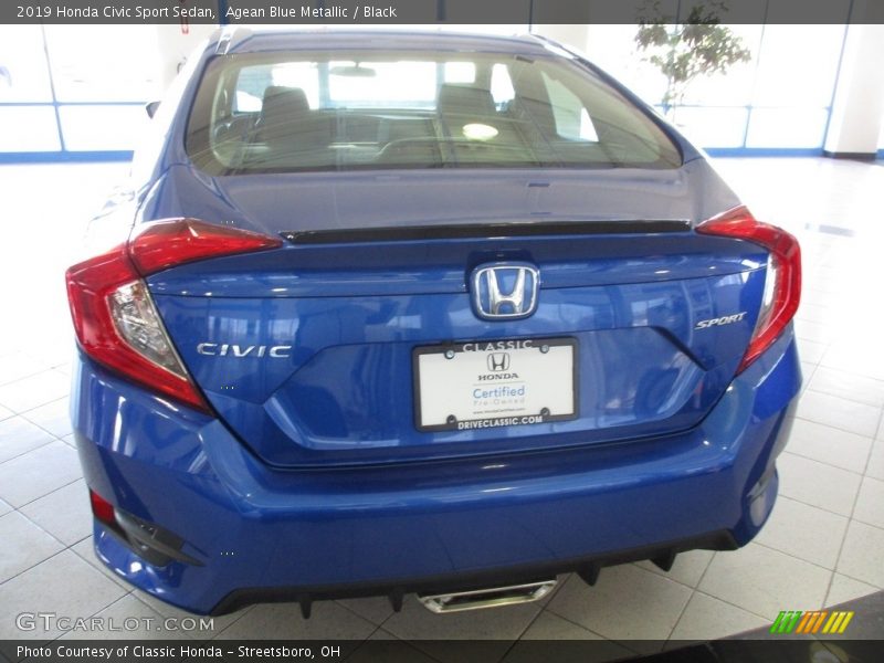 Agean Blue Metallic / Black 2019 Honda Civic Sport Sedan