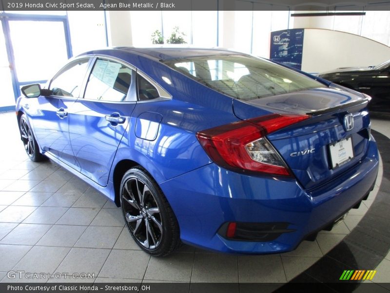 Agean Blue Metallic / Black 2019 Honda Civic Sport Sedan