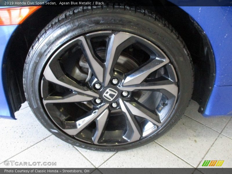 Agean Blue Metallic / Black 2019 Honda Civic Sport Sedan