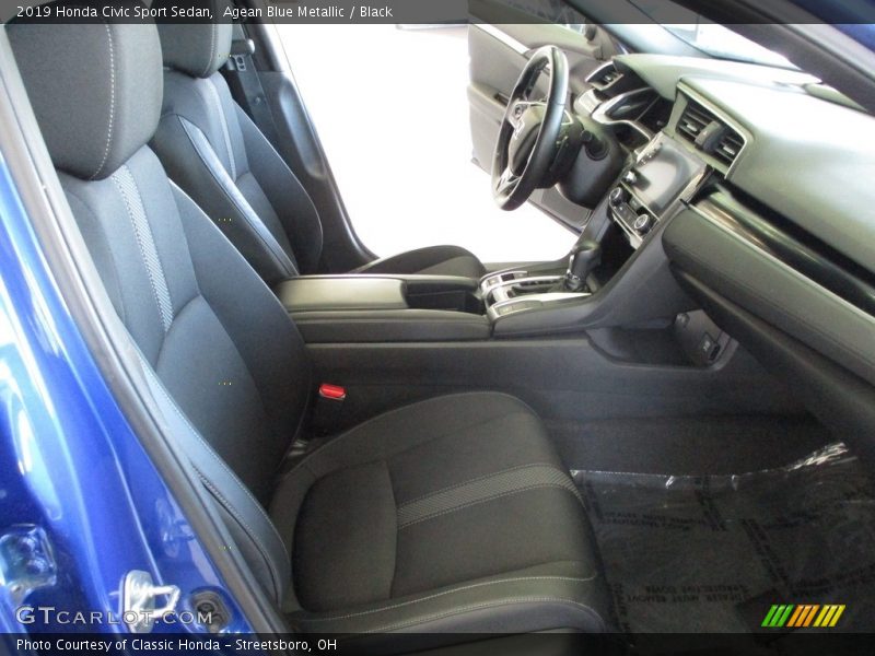 Agean Blue Metallic / Black 2019 Honda Civic Sport Sedan