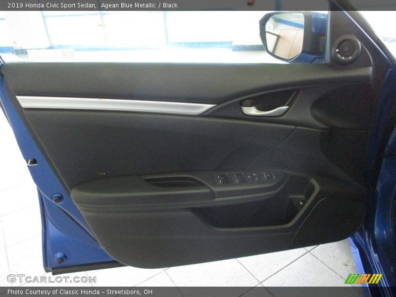 Agean Blue Metallic / Black 2019 Honda Civic Sport Sedan