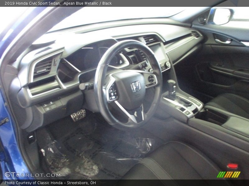 Agean Blue Metallic / Black 2019 Honda Civic Sport Sedan