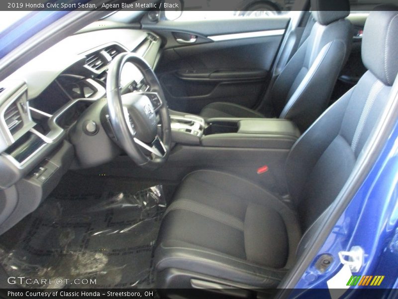 Agean Blue Metallic / Black 2019 Honda Civic Sport Sedan