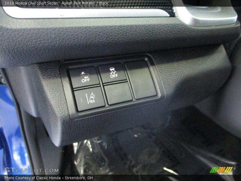 Agean Blue Metallic / Black 2019 Honda Civic Sport Sedan