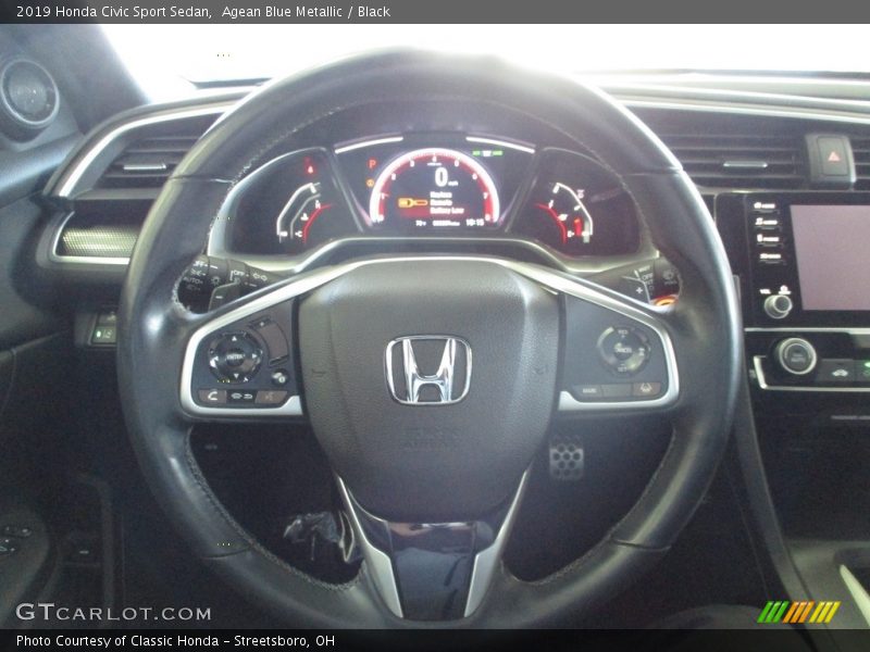 Agean Blue Metallic / Black 2019 Honda Civic Sport Sedan