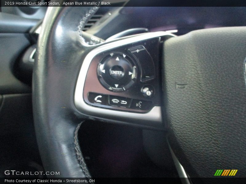 Agean Blue Metallic / Black 2019 Honda Civic Sport Sedan