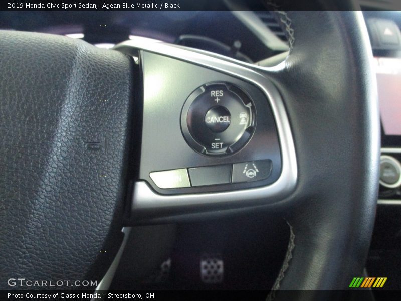 Agean Blue Metallic / Black 2019 Honda Civic Sport Sedan