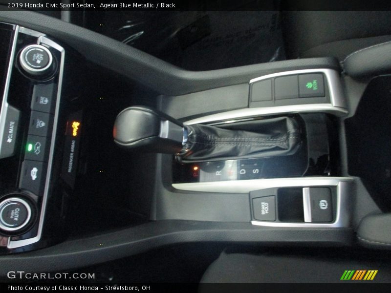 Agean Blue Metallic / Black 2019 Honda Civic Sport Sedan